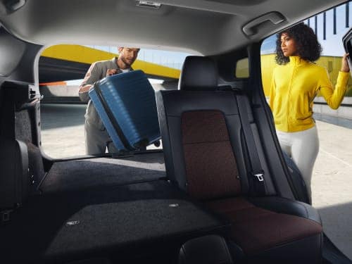 2026 Nissan Kicks interior view, showing spacious interior and cargo space