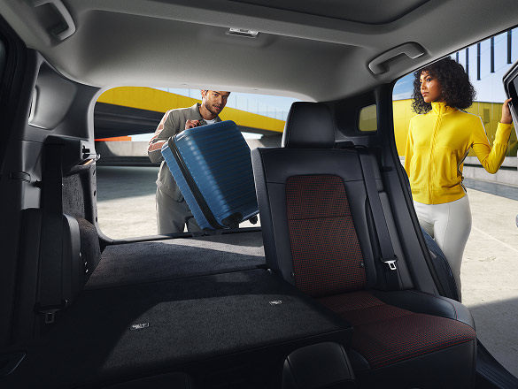 2027 Nissan Kicks interior view, showing spacious interior and cargo space
